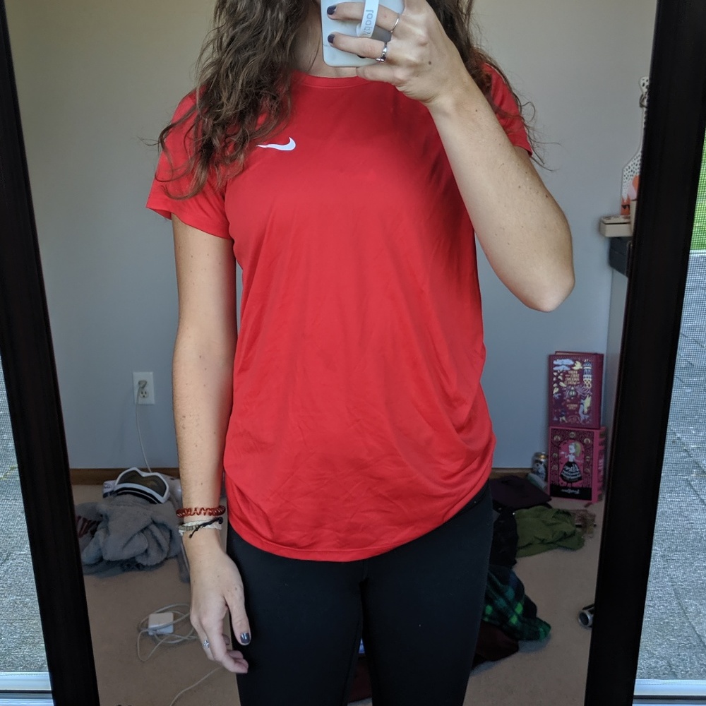 Nike red athletic DriFit tshirt, size M